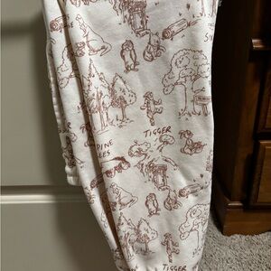 Disney Cream and Brown Winnie the Pooh fleece jogger pants